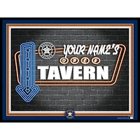 Black Houston Astros 12'' x 16'' Personalized Framed Neon Tavern Print