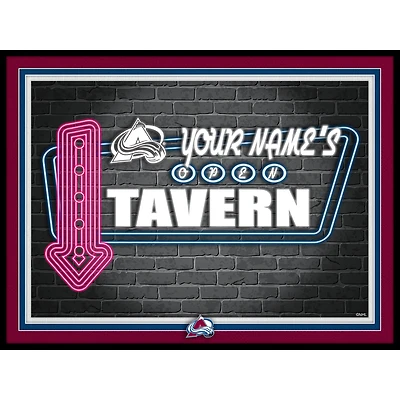 Colorado Avalanche 12'' x 16'' Personalized Framed Neon Tavern Print