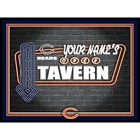Black Chicago Bears 12'' x 16'' Personalized Framed Neon Tavern Print