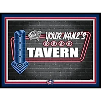 Columbus Blue Jackets 12'' x 16'' Personalized Framed Neon Tavern Print