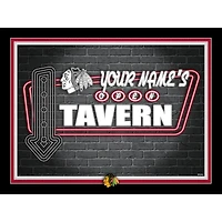 Chicago Blackhawks 12'' x 16'' Personalized Framed Neon Tavern Print