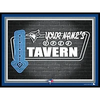 Black Toronto Blue Jays 12'' x 16'' Personalized Framed Neon Tavern Print