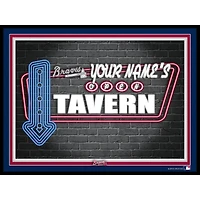 Black Atlanta Braves 12'' x 16'' Personalized Framed Neon Tavern Print