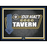 Black Milwaukee Brewers 12'' x 16'' Personalized Framed Neon Tavern Print