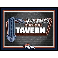 Black Denver Broncos 12'' x 16'' Personalized Framed Neon Tavern Print