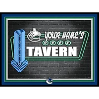 Vancouver Canucks 12'' x 16'' Personalized Framed Neon Tavern Print