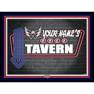 Washington Capitals 12'' x 16'' Personalized Framed Neon Tavern Print