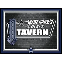 Black Dallas Cowboys 12'' x 16'' Personalized Framed Neon Tavern Print