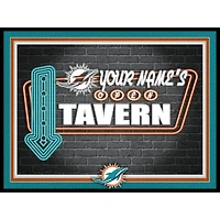 Black Miami Dolphins 12'' x 16'' Personalized Framed Neon Tavern Print