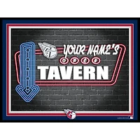 Black Cleveland Guardians 12'' x 16'' Personalized Framed Neon Tavern Print
