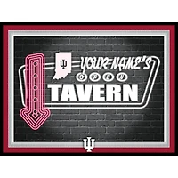 Black Indiana Hoosiers 12'' x 16'' Personalized Framed Neon Tavern Print