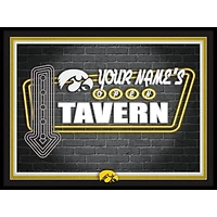 Black Iowa Hawkeyes 12'' x 16'' Personalized Framed Neon Tavern Print