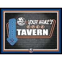 New York Islanders 12'' x 16'' Personalized Framed Neon Tavern Print