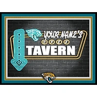 Black Jacksonville Jaguars 12'' x 16'' Personalized Framed Neon Tavern Print