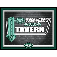 Black New York Jets 12'' x 16'' Personalized Framed Neon Tavern Print