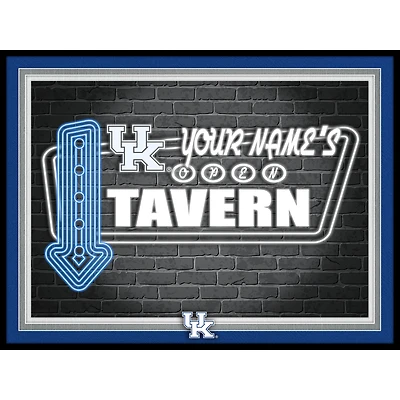 Black Kentucky Wildcats 12'' x 16'' Personalized Framed Neon Tavern Print