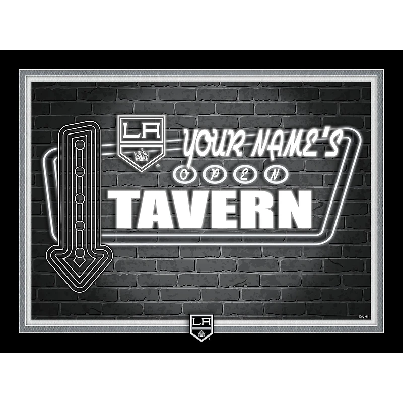 Los Angeles Kings 12'' x 16'' Personalized Framed Neon Tavern Print