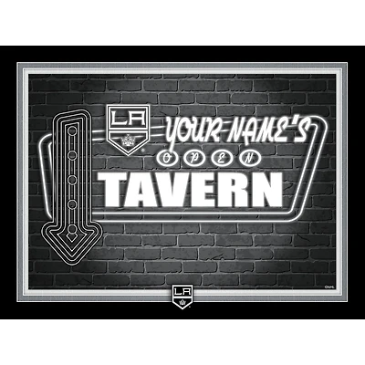 Los Angeles Kings 12'' x 16'' Personalized Framed Neon Tavern Print