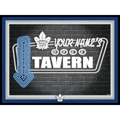 Toronto Maple Leafs 12'' x 16'' Personalized Framed Neon Tavern Print