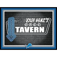 Black Detroit Lions 12'' x 16'' Personalized Framed Neon Tavern Print