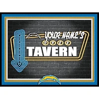 Black Los Angeles Chargers 12'' x 16'' Personalized Framed Neon Tavern Print