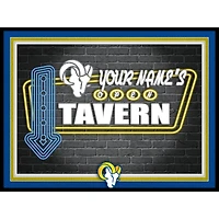 Black Los Angeles Rams 12'' x 16'' Personalized Framed Neon Tavern Print