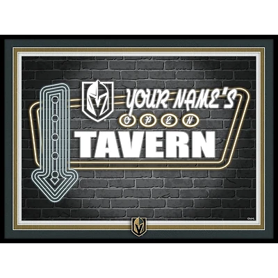 Vegas Golden Knights 12'' x 16'' Personalized Framed Neon Tavern Print