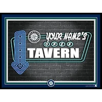Black Seattle Mariners 12'' x 16'' Personalized Framed Neon Tavern Print