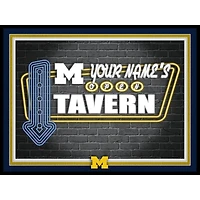 Black Michigan Wolverines 12'' x 16'' Personalized Framed Neon Tavern Print