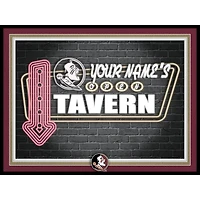 Black Florida State Seminoles 12'' x 16'' Personalized Framed Neon Tavern Print