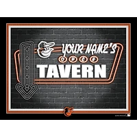 Black Baltimore Orioles 12'' x 16'' Personalized Framed Neon Tavern Print