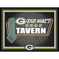 Black Green Bay Packers 12'' x 16'' Personalized Framed Neon Tavern Print