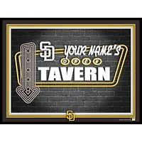 Black San Diego Padres 12'' x 16'' Personalized Framed Neon Tavern Print