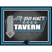 Black Carolina Panthers 12'' x 16'' Personalized Framed Neon Tavern Print