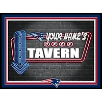 Black New England Patriots 12'' x 16'' Personalized Framed Neon Tavern Print