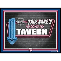 Black Philadelphia Phillies 12'' x 16'' Personalized Framed Neon Tavern Print
