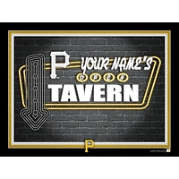 Black Pittsburgh Pirates 12'' x 16'' Personalized Framed Neon Tavern Print