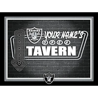 Black Las Vegas Raiders 12'' x 16'' Personalized Framed Neon Tavern Print