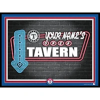 Black Texas Rangers 12'' x 16'' Personalized Framed Neon Tavern Print