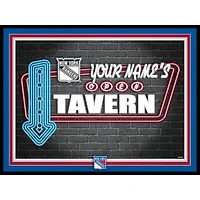 New York Rangers 12'' x 16'' Personalized Framed Neon Tavern Print