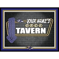 Black Baltimore Ravens 12'' x 16'' Personalized Framed Neon Tavern Print