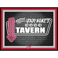 Detroit Red Wings 12'' x 16'' Personalized Framed Neon Tavern Print