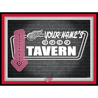 Detroit Red Wings 12'' x 16'' Personalized Framed Neon Tavern Print