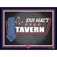 Black Boston Red Sox 12'' x 16'' Personalized Framed Neon Tavern Print