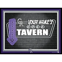 Black Colorado Rockies 12'' x 16'' Personalized Framed Neon Tavern Print