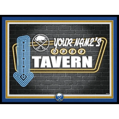 Buffalo Sabres 12'' x 16'' Personalized Framed Neon Tavern Print
