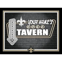 Black New Orleans Saints 12'' x 16'' Personalized Framed Neon Tavern Print