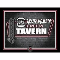 Black South Carolina Gamecocks 12'' x 16'' Personalized Framed Neon Tavern Print