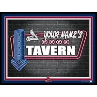 Black St. Louis Cardinals 12'' x 16'' Personalized Framed Neon Tavern Print