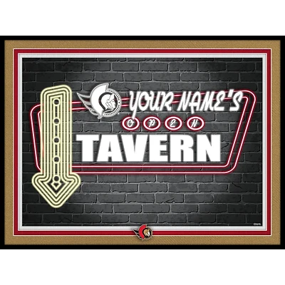 Ottawa Senators 12'' x 16'' Personalized Framed Neon Tavern Print